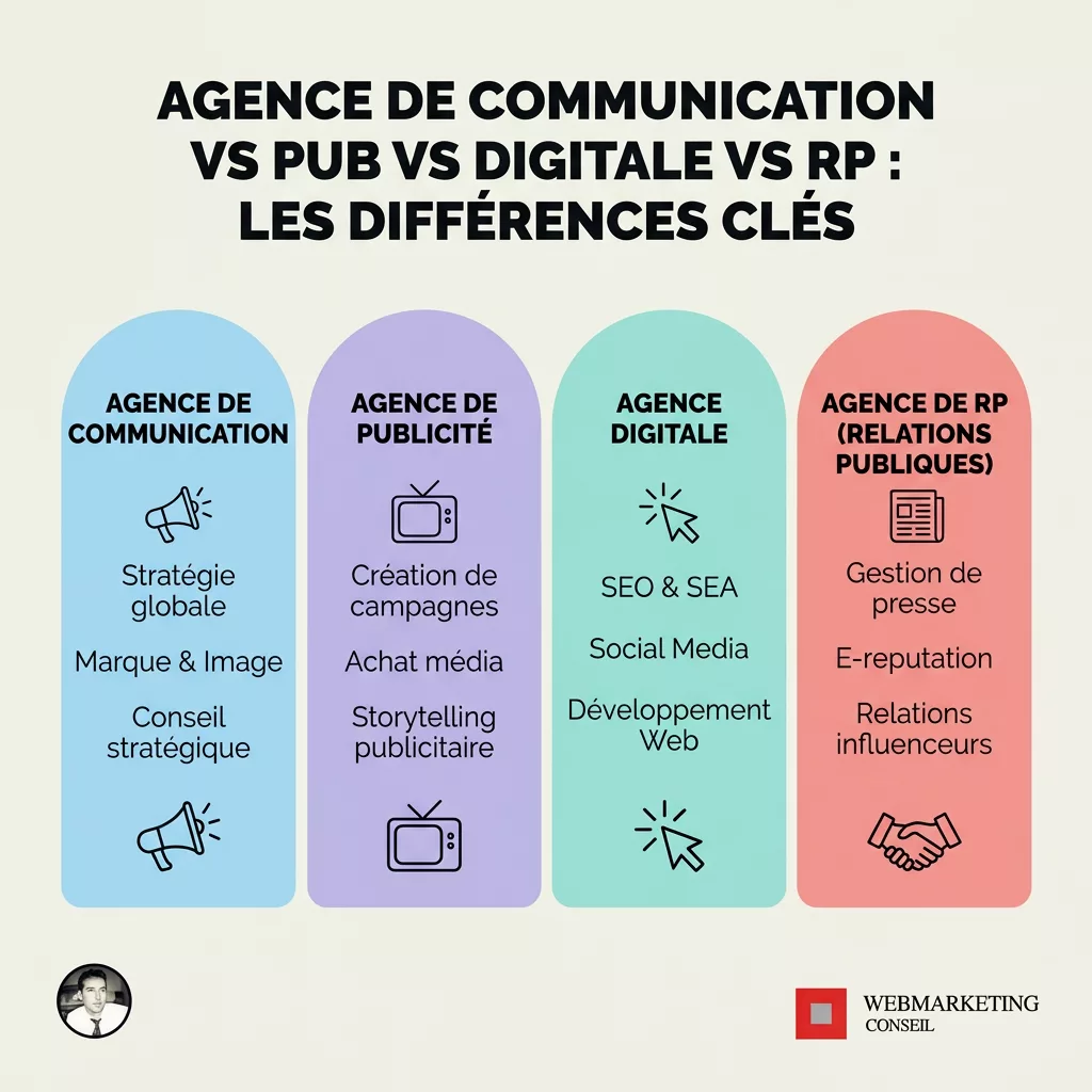 Comparatif types agences communication