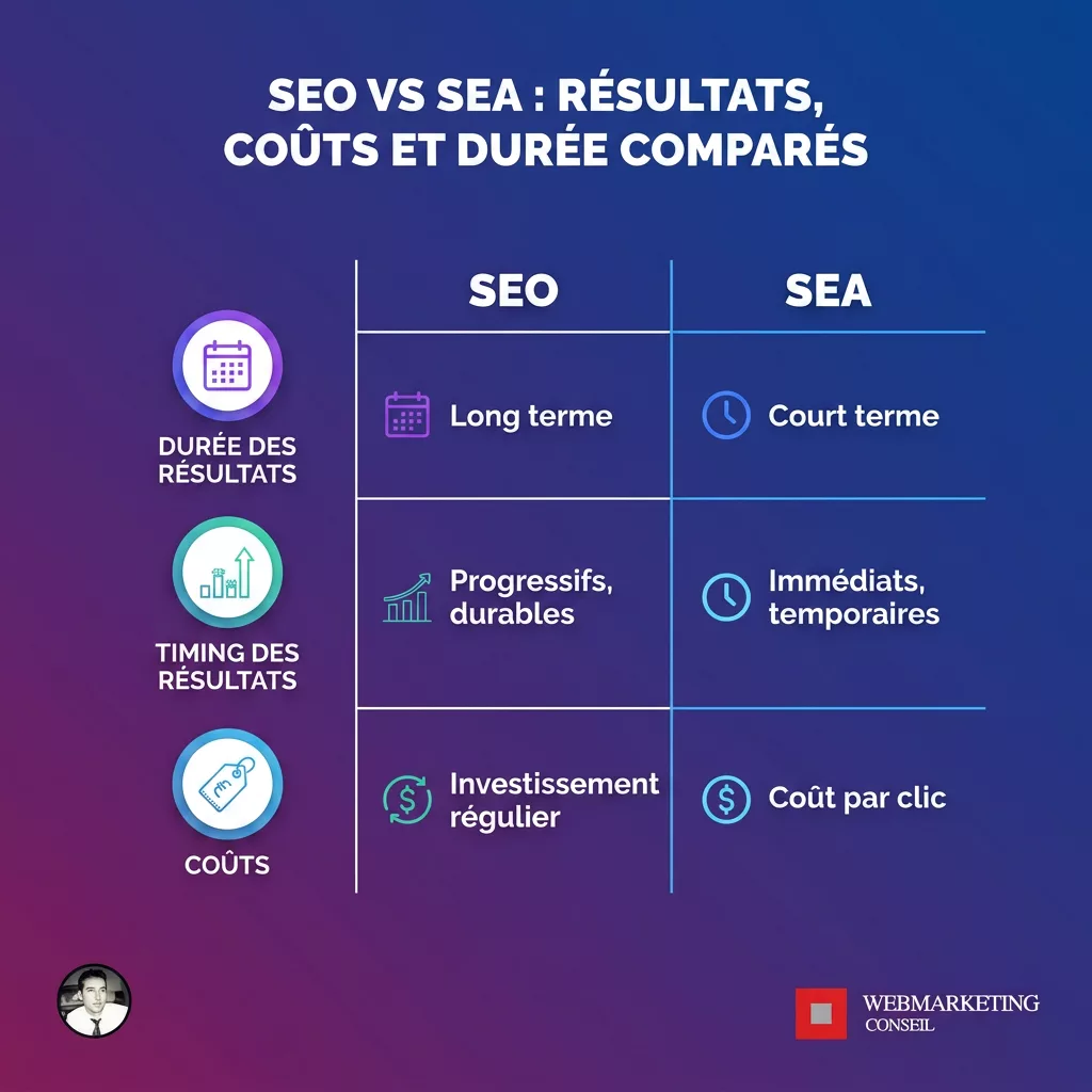 Différences SEO et SEA en infographie
