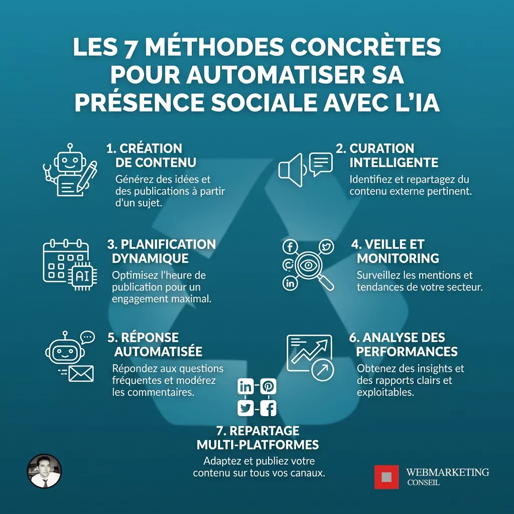 Sept méthodes d'automatisation sociale IA