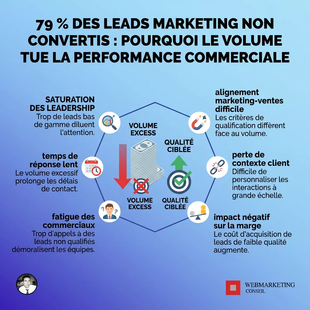 Infographie statistique leads non convertis B2B