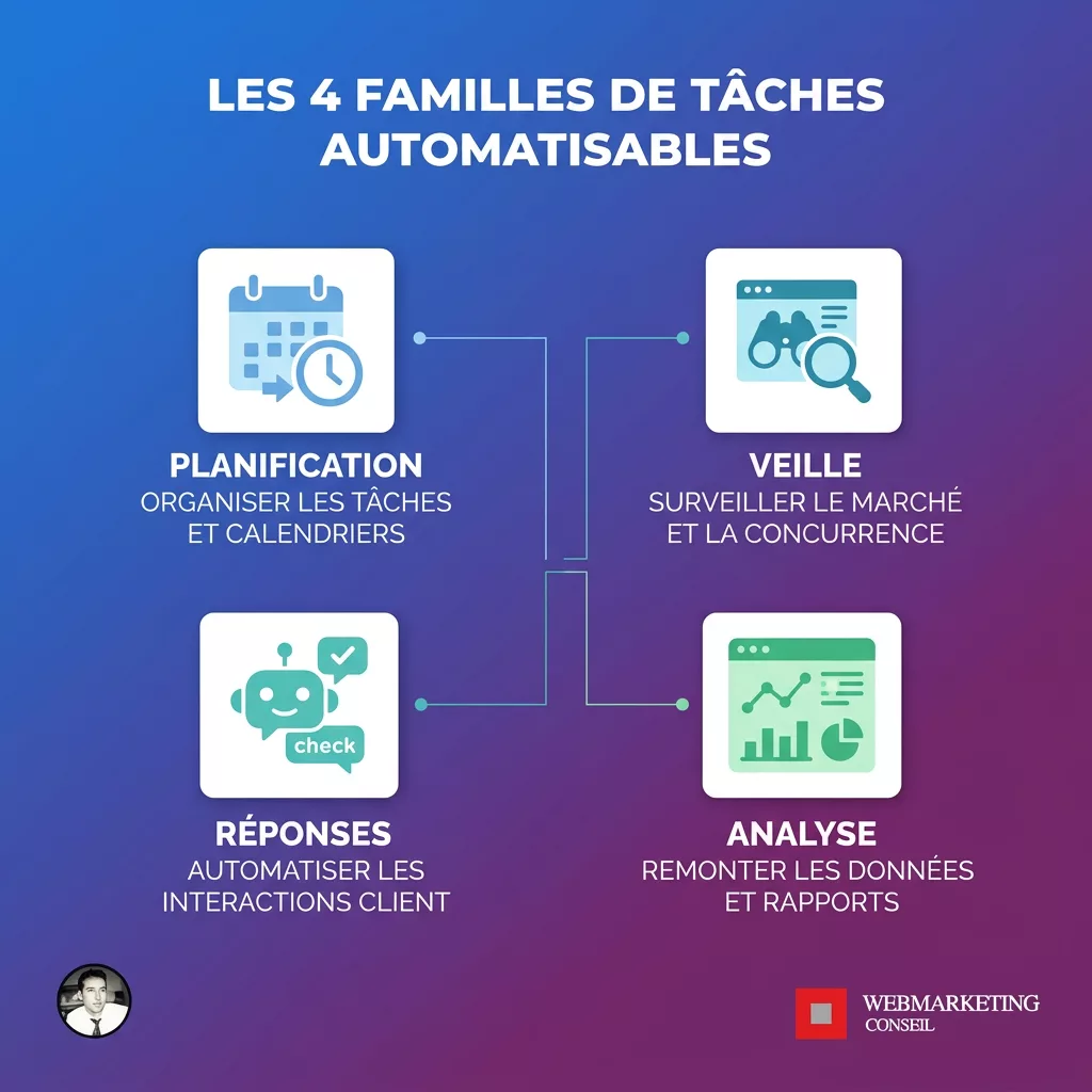 Schéma des 4 piliers de l'automatisation