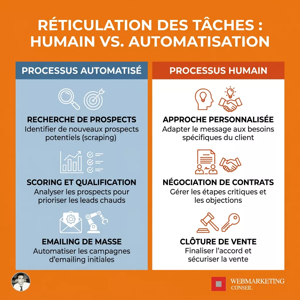 Répartition des rôles humain vs automatisation