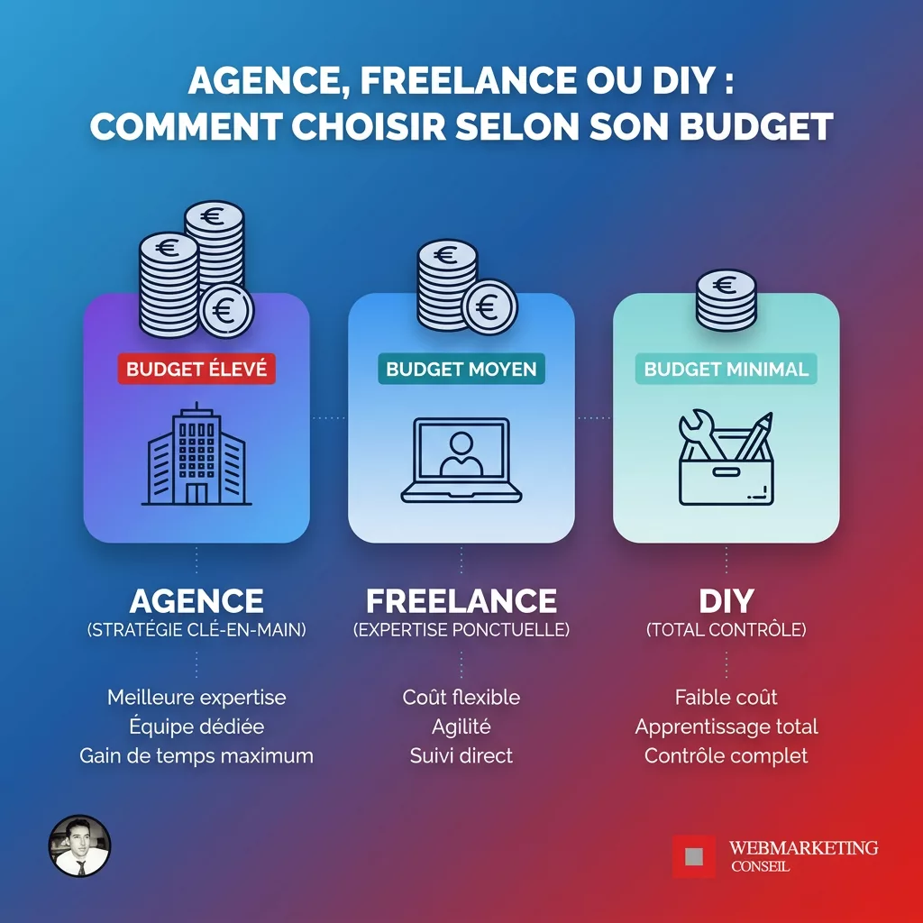 Comparatif agence freelance et outil DIY pour PME