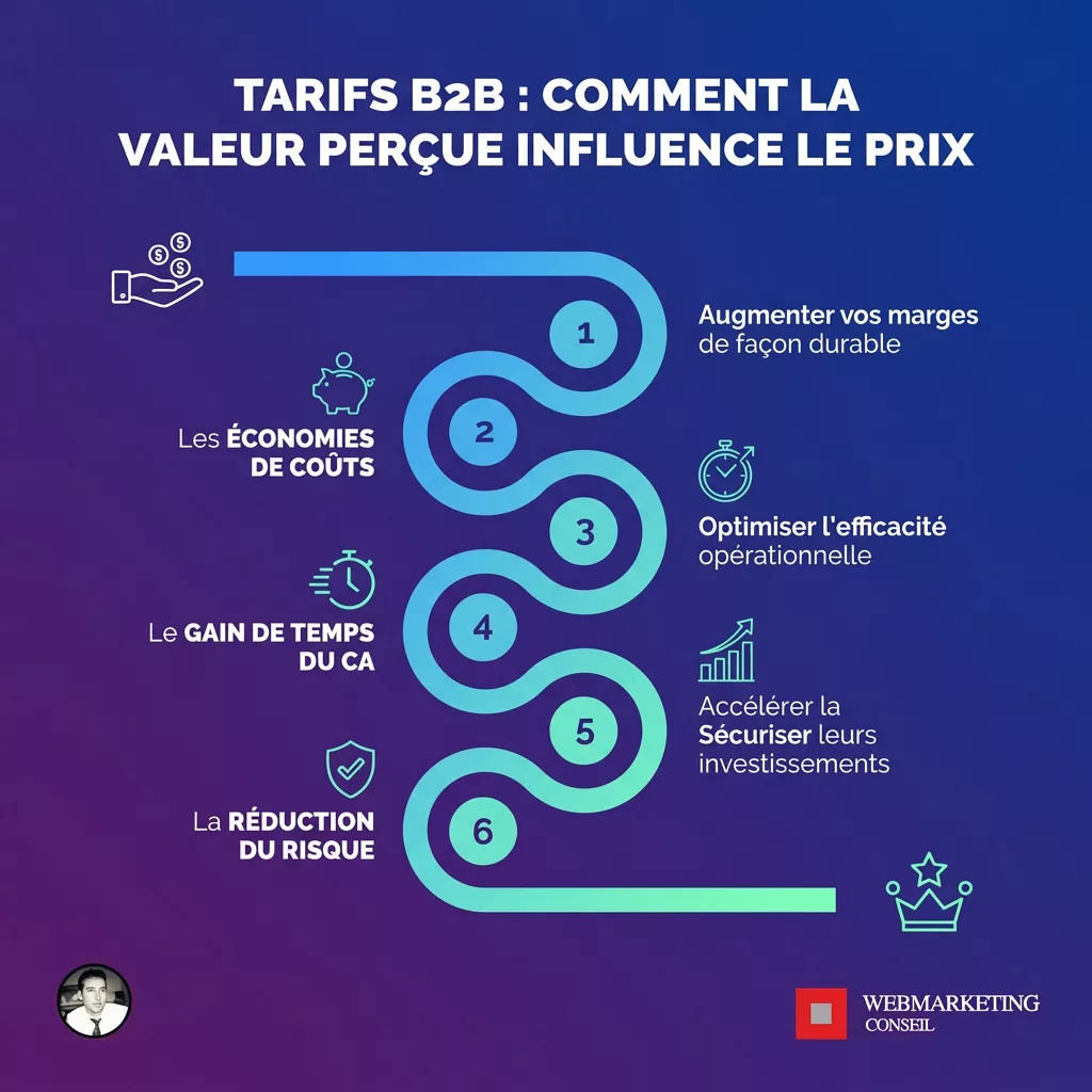 Infographie valeur perçue et tarification freelance B2B