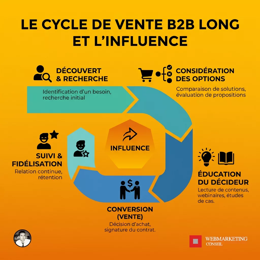Schéma du cycle de vente et transfert de confiance