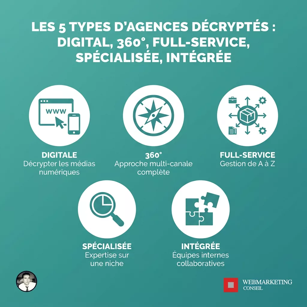 Infographie types d'agences marketing