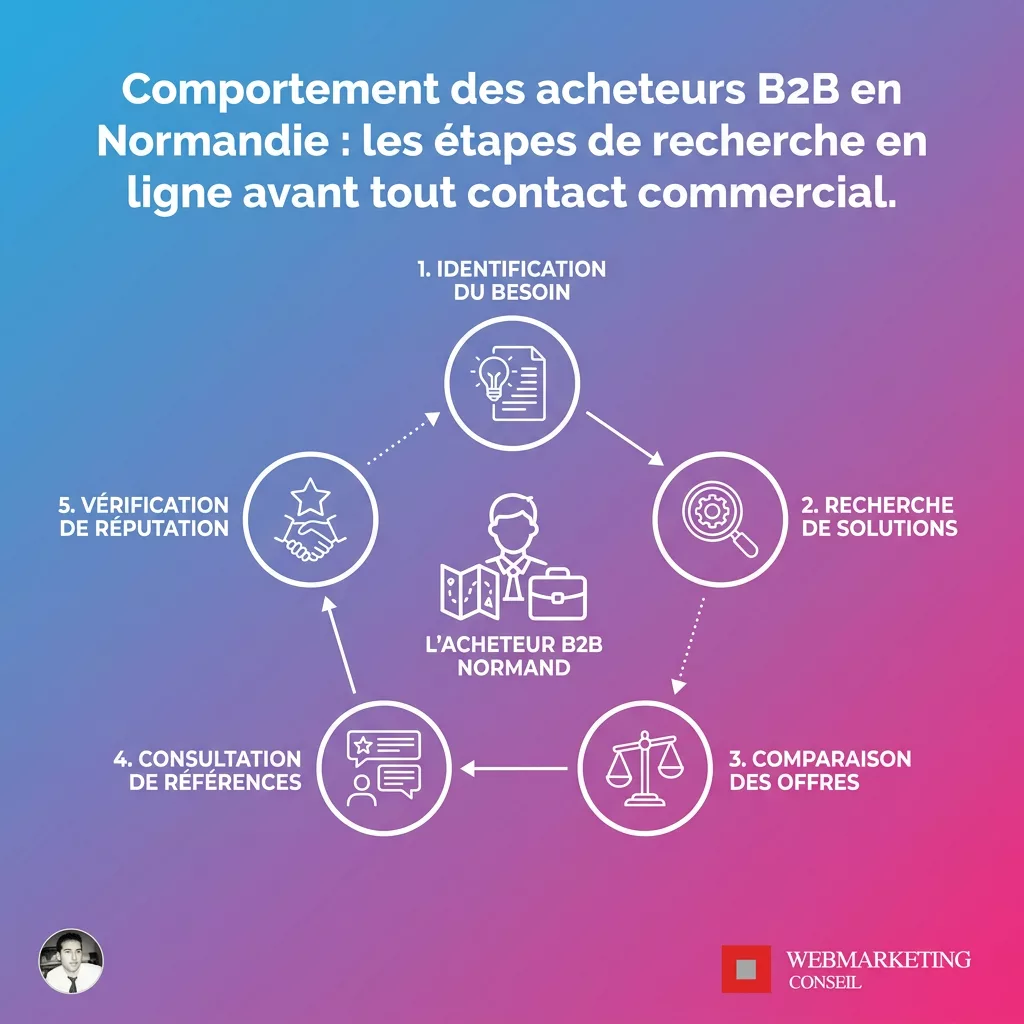 Infographie parcours acheteur B2B Normandie