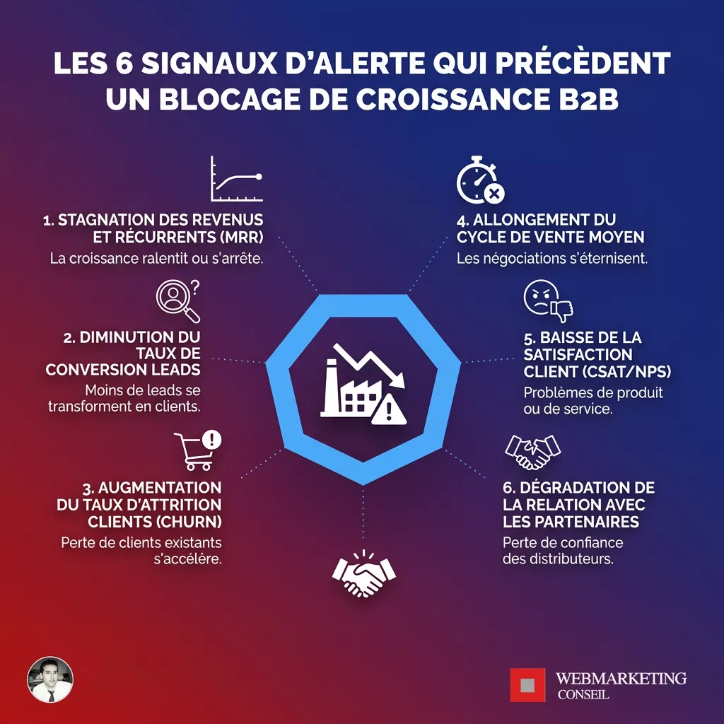Infographie signaux faibles stagnation B2B