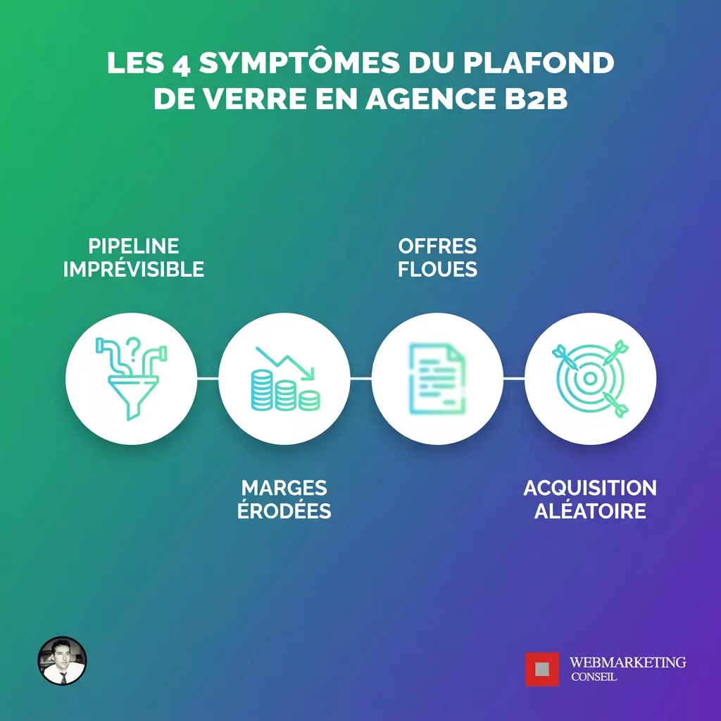 Infographie symptômes plafond de verre agence B2B