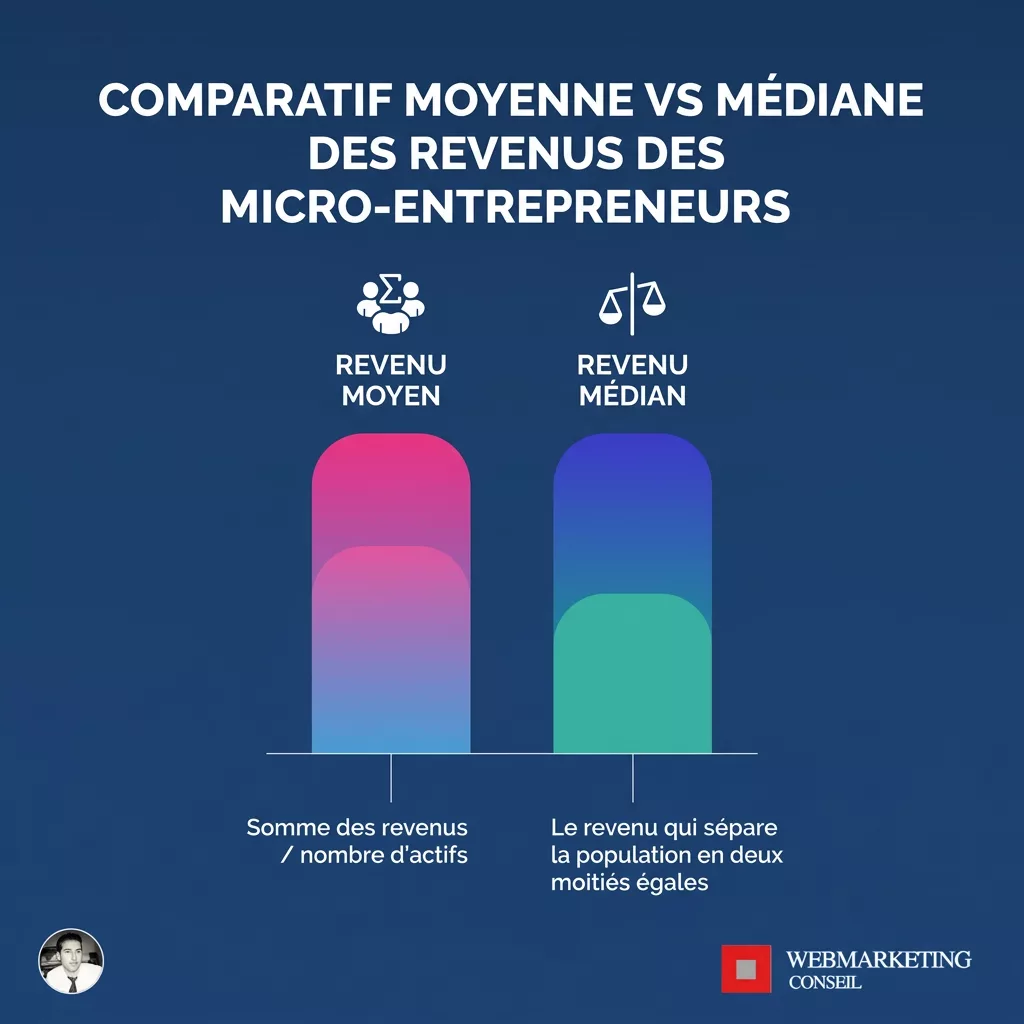 Graphique moyenne et médiane des revenus